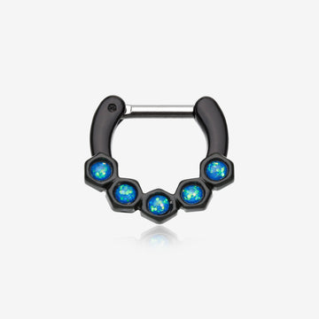 Colorline Opal Hexa Gemina Septum Clicker-Black/Light Blue